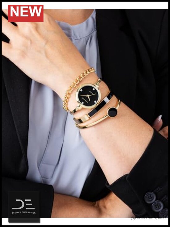 Bangle Watch and Bracelet Set with Lab Grown Diamond Markers main image 4